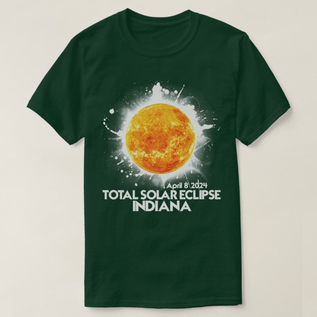 T-shirt Totalité Indiana 2024 Éclipse Solaire Total Améric (Design devant)