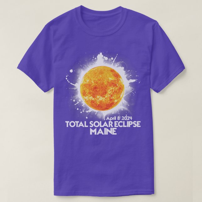 T-shirt Totalité MAINE 2024 Éclipse solaire totale (Design devant)