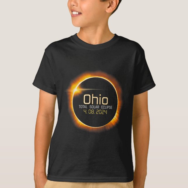 T-shirt Totalité Ohio Total Éclipse Solaire 8 avril 2024 (Devant)