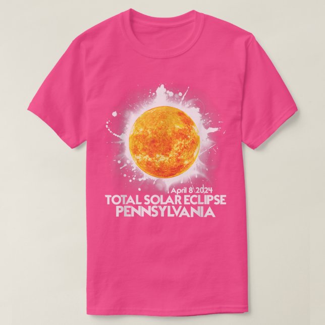 T-shirt Totalité Pennsylvanie 2024 Éclipse Solaire Total (Design devant)
