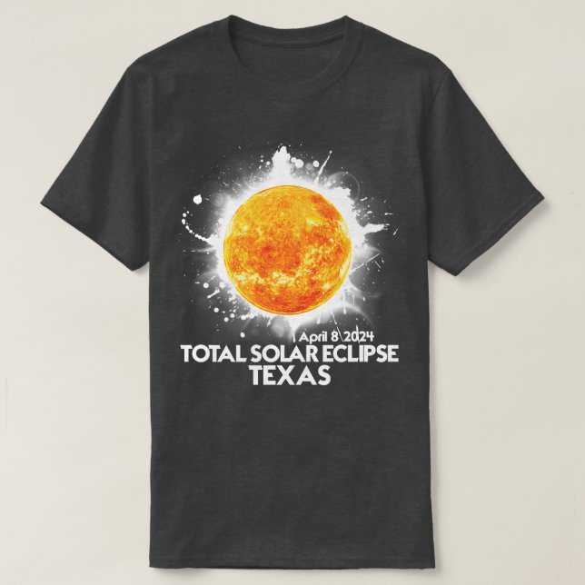 T-shirt Totalité TEXAS 2024 Total Solaire Eclipse Amérique (Design devant)