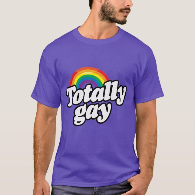 T-shirt TOTALLY GAY RAINBOW -.png (Devant)