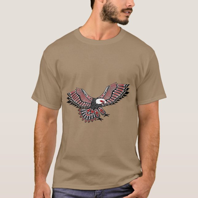 T-shirt Totem d'aigle amérindien Art Northwest (Devant)