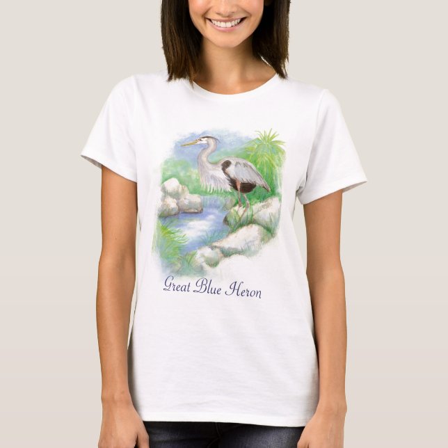 T-shirt Totem Great Blue Heron (Devant)