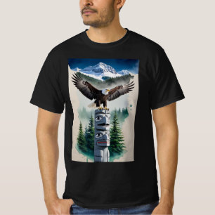 T-shirt Totem haïda et aigle chauve