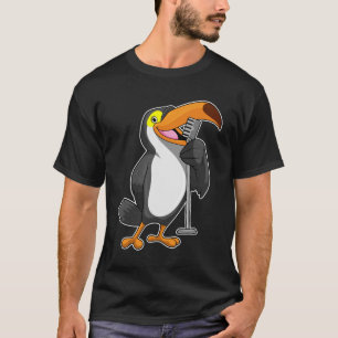 T-shirt Toucan at Music with Microphone