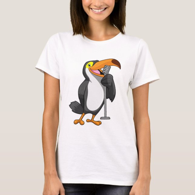 T-shirt Toucan at Music with Microphone (Devant)