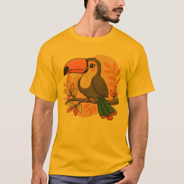 T-shirt Toucan Pastel Fantaisiste (Devant)