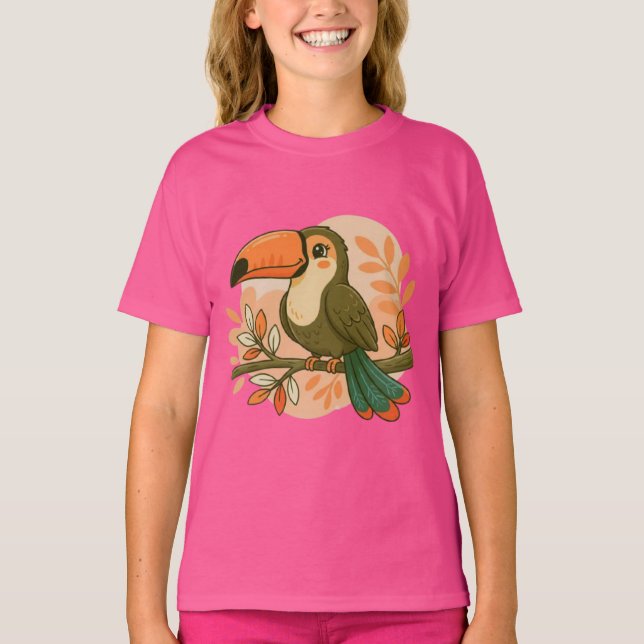 T-shirt Toucan Pastel Fantaisiste (Devant)