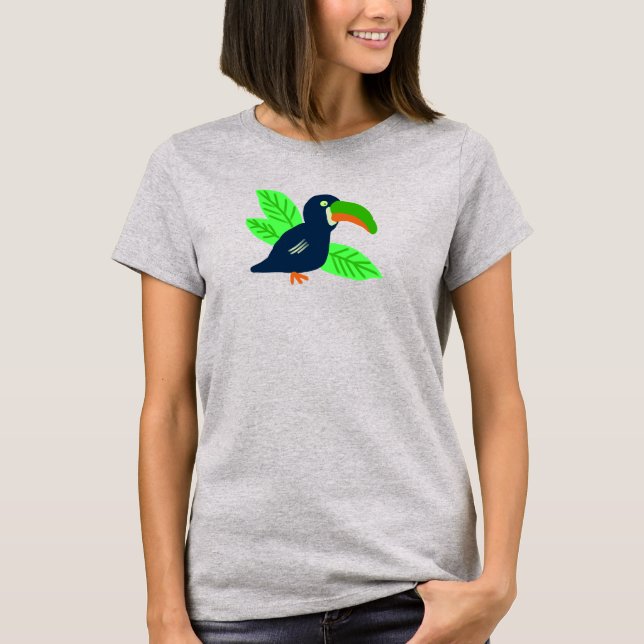 T-shirt Toucan Tropical Et Feuille (Devant)