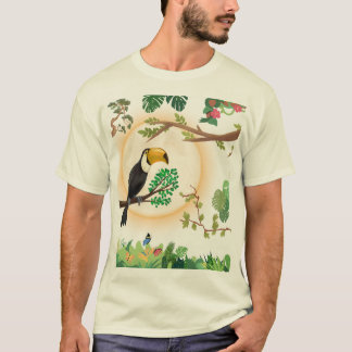T-shirt Toucan Tropical Oiseau & Feuilles de Jungle Aesthe
