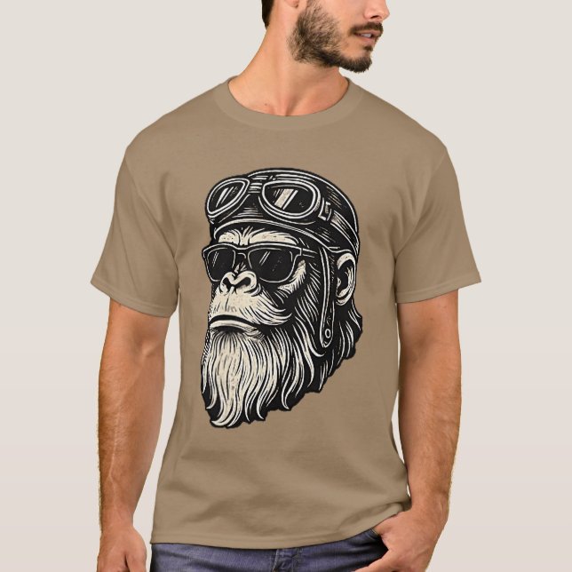T-shirt Touch My Beard andell Me Im Pretty Funny Monkey Sa (Devant)