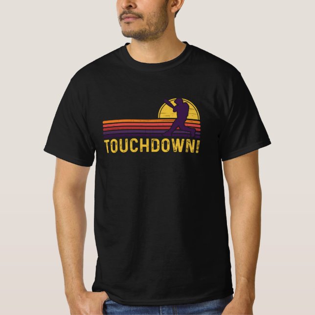 T-shirt Touchdown baseball Retro Sunset Player (Devant)