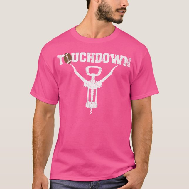 T-shirt Touchdown Funny Football Amateurs de vin (Devant)
