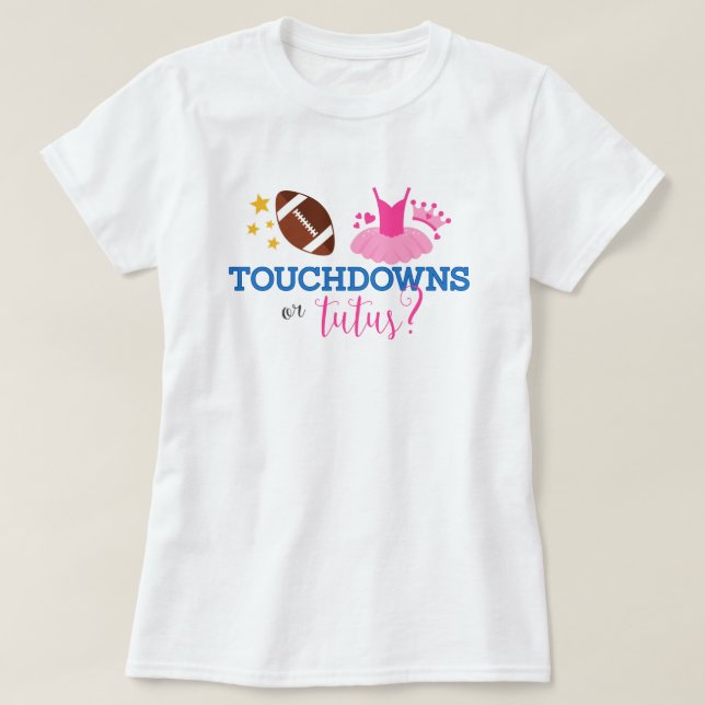 T-shirt Touchdowns ou Tutus Blue Rose Genre Reveal (Design devant)