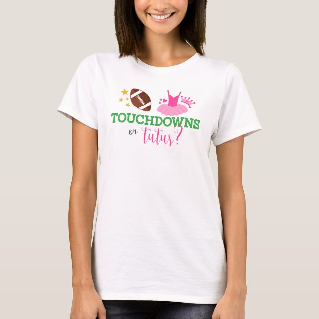 T-shirt Touchdowns ou Tutus Genre Reveal (Devant)