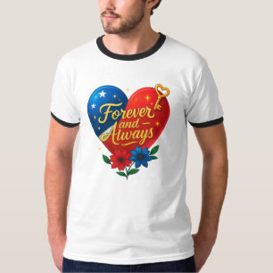 T-shirt Touche Coeur pour toujours et toujours L