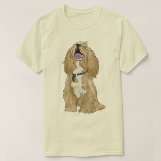 T-shirt Touche l'espagne de cocker miniature (Design devant)