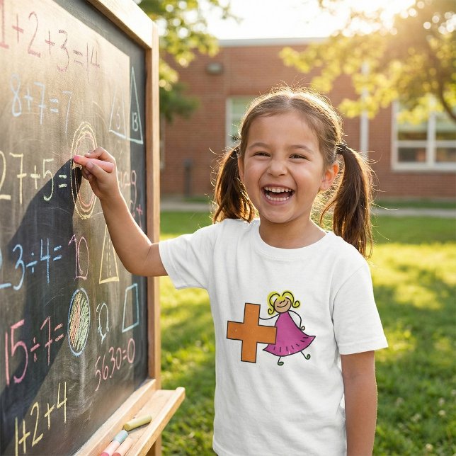 T-shirt Touche mignonne fille avec signe plus (Créateur téléchargé)