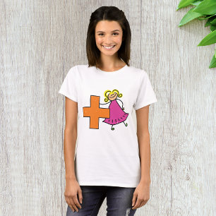 T-shirt Touche mignonne fille avec signe plus