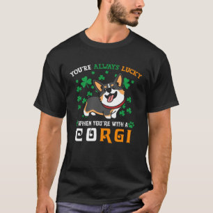 T-shirt Toujours Chanceux Avec Un Chien Corgi Tricolore St