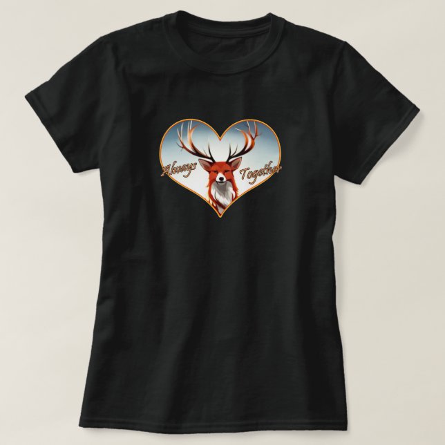 T-shirt Toujours ensemble Vixen et Stag (Design devant)