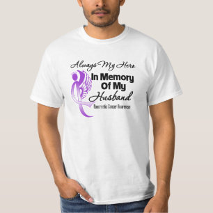 T-shirt Toujours Mon Héros En Mémoire Mari Cancer Pancréat