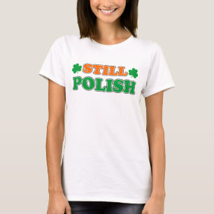 T-shirt Toujours Polonais Avec Des Shamrocks Irlandais