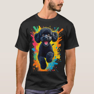 T-shirt Toulouse Caniche Drôle sautant pour Caniche Noir
