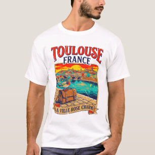 T-shirt Toulouse France La Ville Rose Charme Canard Voyage
