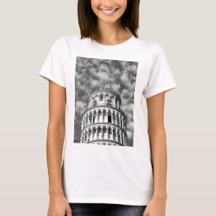 T-shirt Tour blanche noire de Pise Italie