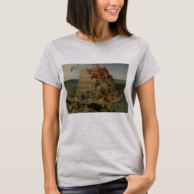T-shirt Tour de Babel par Pierre Bruegel l'Ancien (Devant)