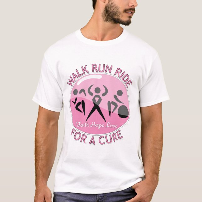 T-shirt Tour de course de promenade de cancer du sein pour (Devant)