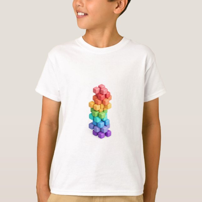 T-shirt Tour de cube arc-en-ciel  (Devant)