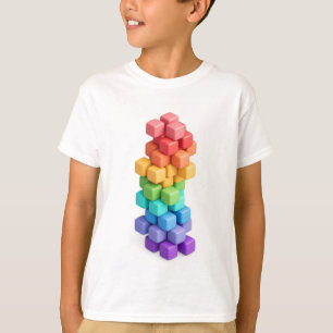 T-shirt Tour de cube arc-en-ciel