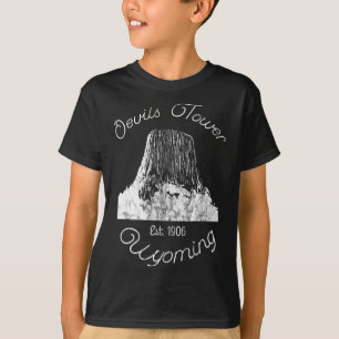 T-shirt Tour de Diable Wyoming Monument National Rétro Vin