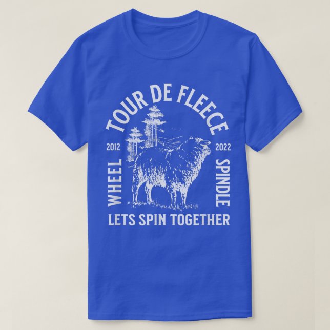 T-shirt Tour de Fleece Fiber pour la rotation des roues Ha (Design devant)