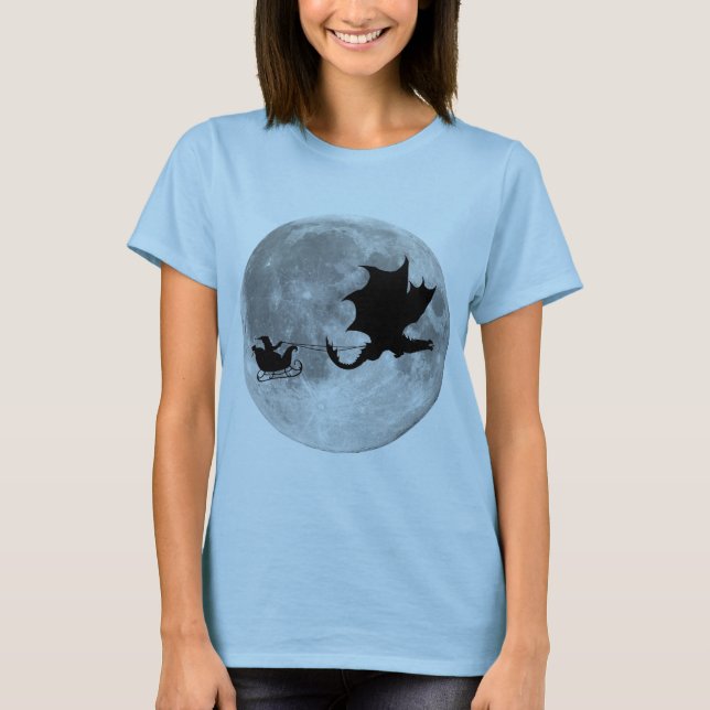 T-shirt Tour de Sleigh de cavalier de dragon du père noël (Devant)