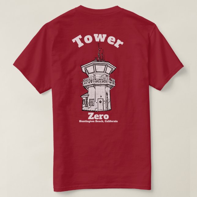 T-shirt Tour de surveillance zéro - Jetée de Huntington Be (Design dos)
