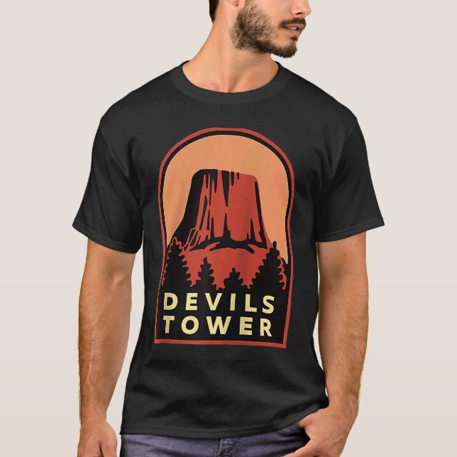 T-shirt Tour Devils WY Monument National Raglan Baseball (Devant)