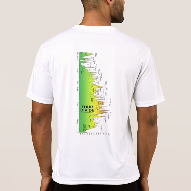 T-shirt Tour Divide Elevation Profile (Sideways) (Dos)