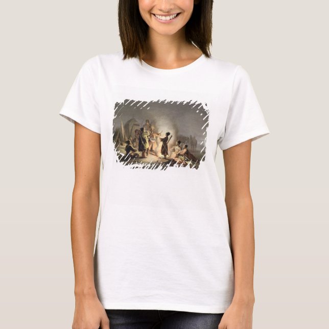 T-shirt Tour du feu de camp (litho couleur) (Devant)