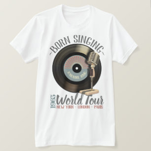 T-shirt Tour du monde drôle du Roi Born Singing de karaok