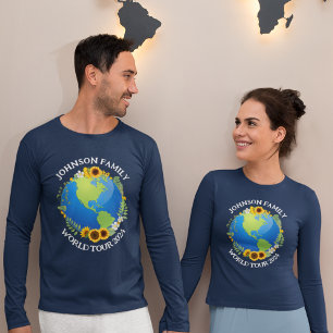 T-shirt Tour du monde sur mesure Fleurs de la Terre Voyage