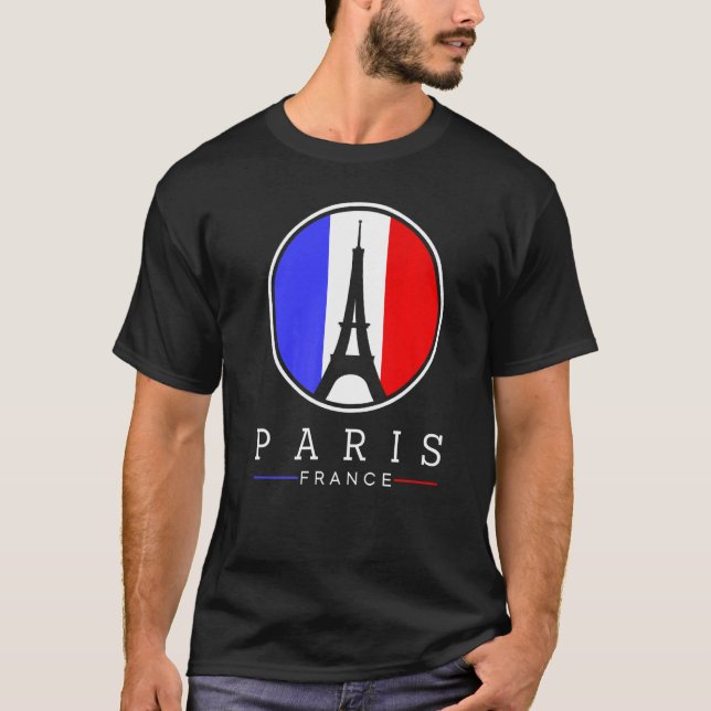 T-shirt Tour Eiffel À Paris France Aimer Signe Avec França (Devant)