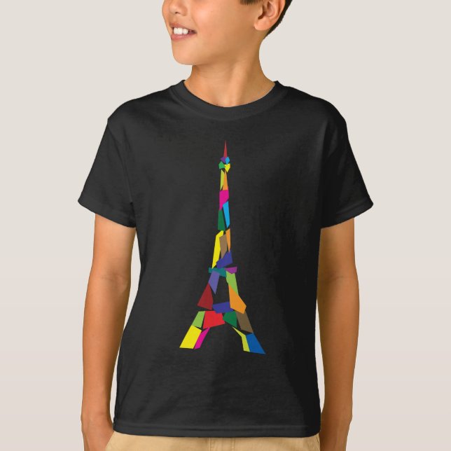 T-shirt Tour Eiffel abstrait, France, Paris (Devant)