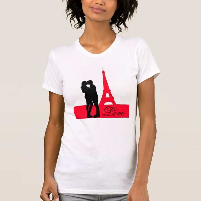 T-shirt Tour Eiffel Amour Silhouette (Devant)