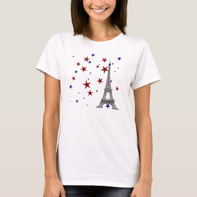 T-shirt Tour Eiffel avec étoiles (Devant)