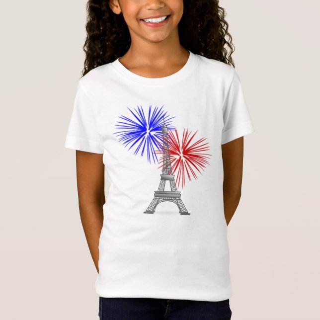 T-Shirt Tour Eiffel avec feux d'artifice (Devant)