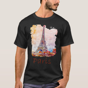 T-shirt Tour Eiffel Beau Souvenir Français Paris